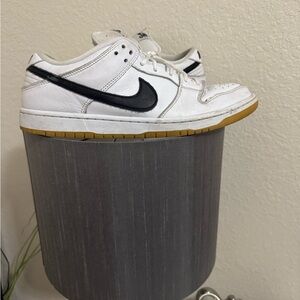 Nike Men's White Sneakers with Black Swoosh